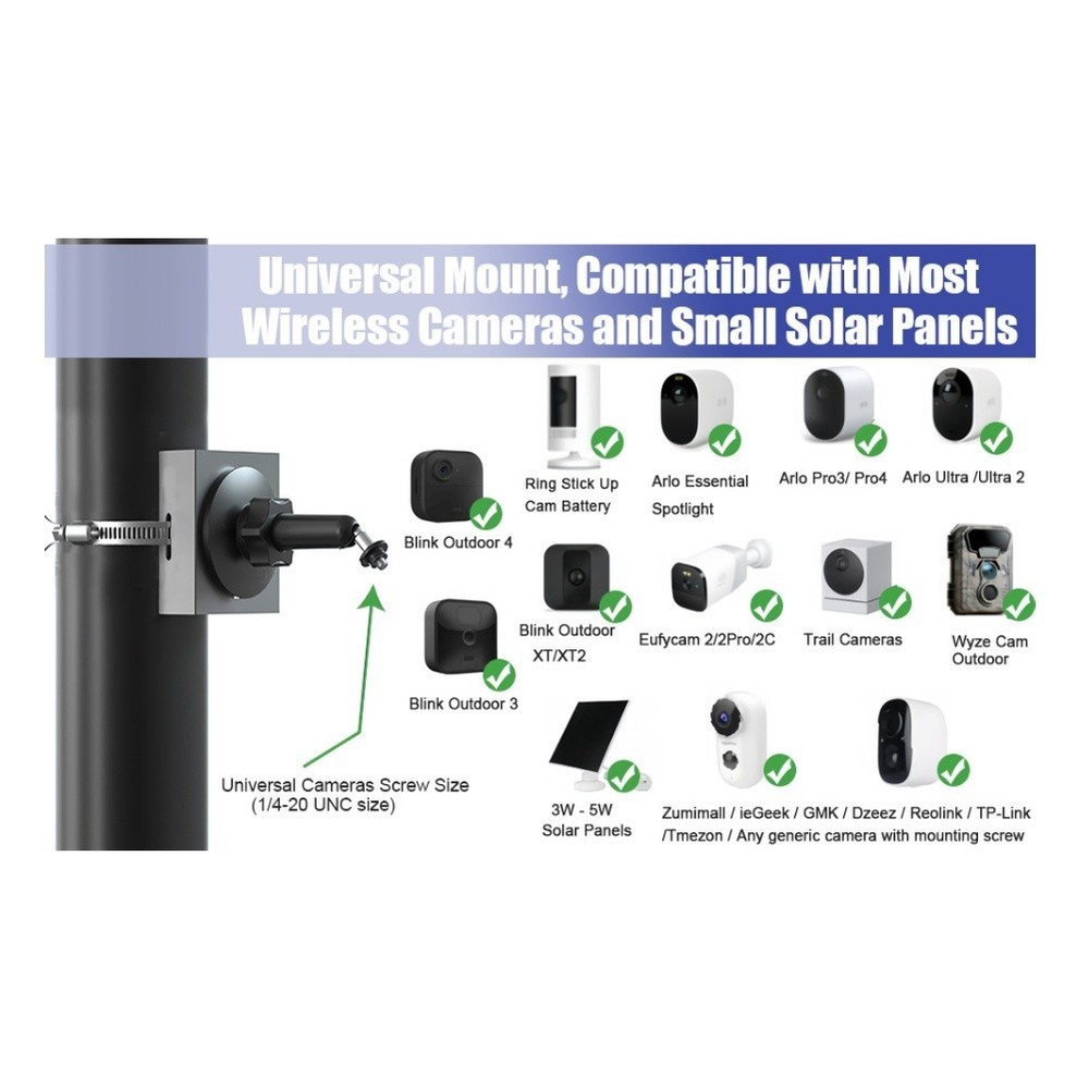 For EufyCam For EufyCam Models Solar Panel Mount Pole And Tree Mounting