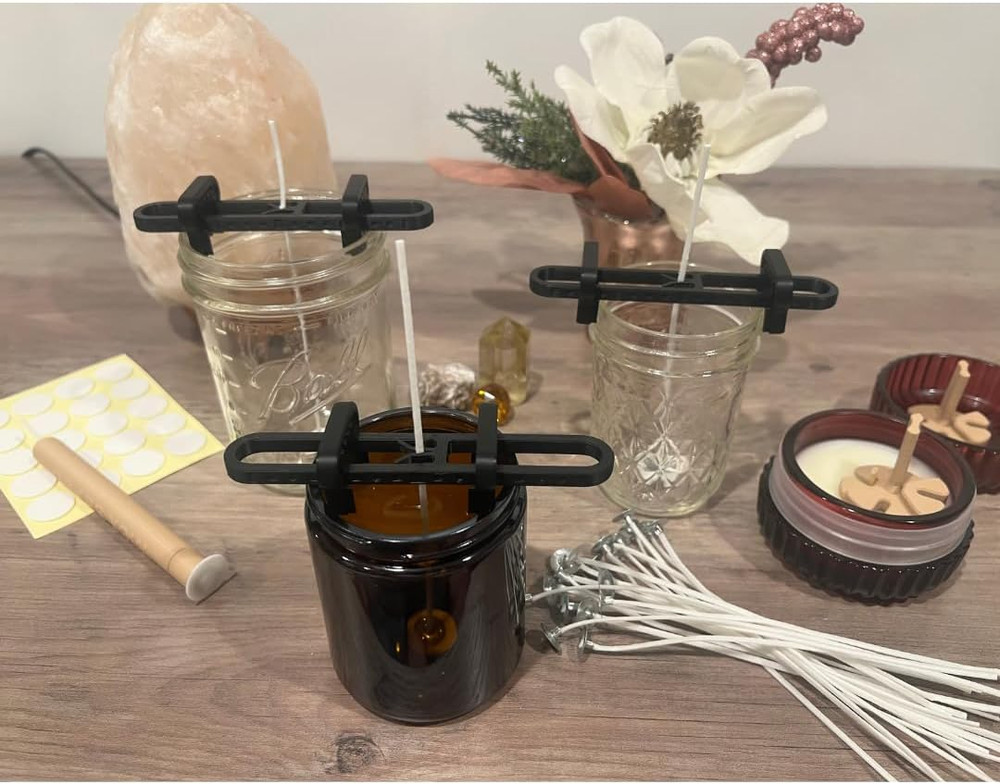 Adjustable Candle Wick Centering Tool Kit with Magnetic Placement for Jars Cups