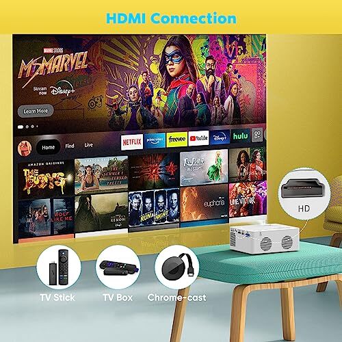 Mini Bluetooth Projector, Full HD 1080P Supported Portable A-9500 Bluetooth