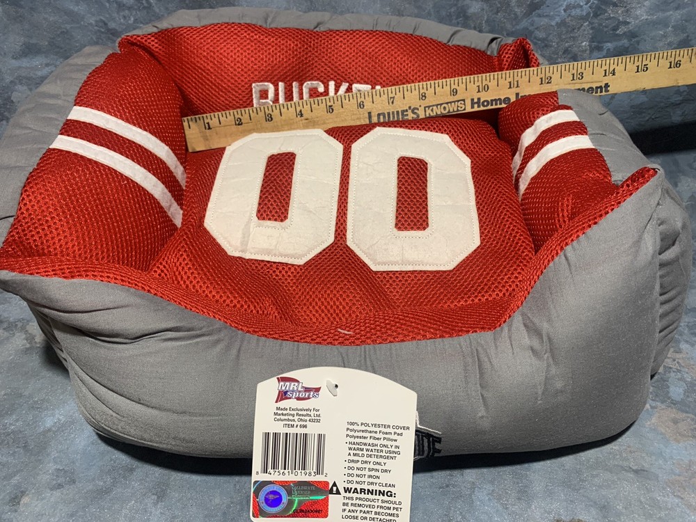 Ohio State Buckeyes Pet DOG BED ~ Size Medium approx 8" X 10" inside