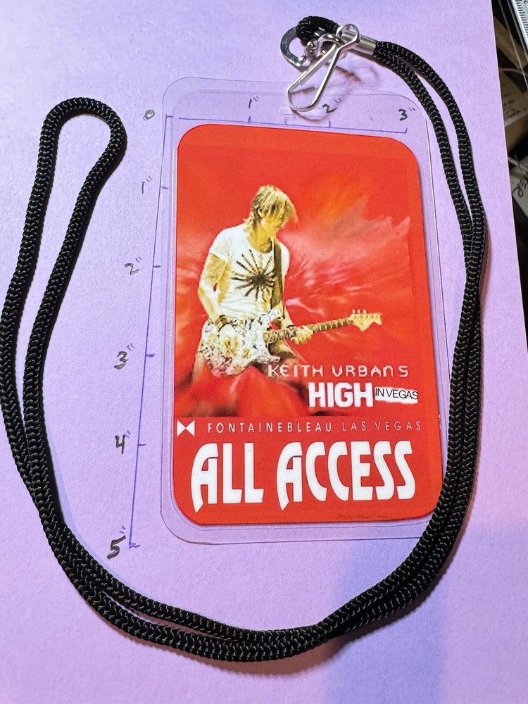 Commemorative Keith Urban 2024 Backstage Pass Laminate & Lanyard