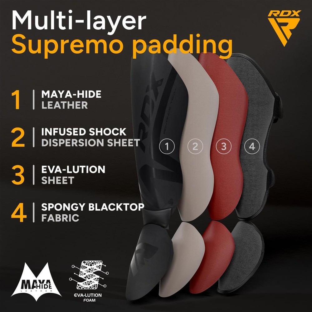 RDX Maya Hide Leather Shin Guard Muay Thai