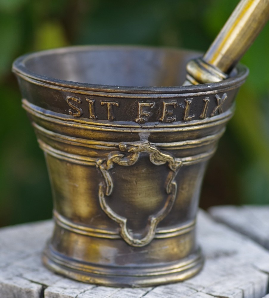 Solid Brass Apothecary Mortar With Pestle Wonderful Decor!