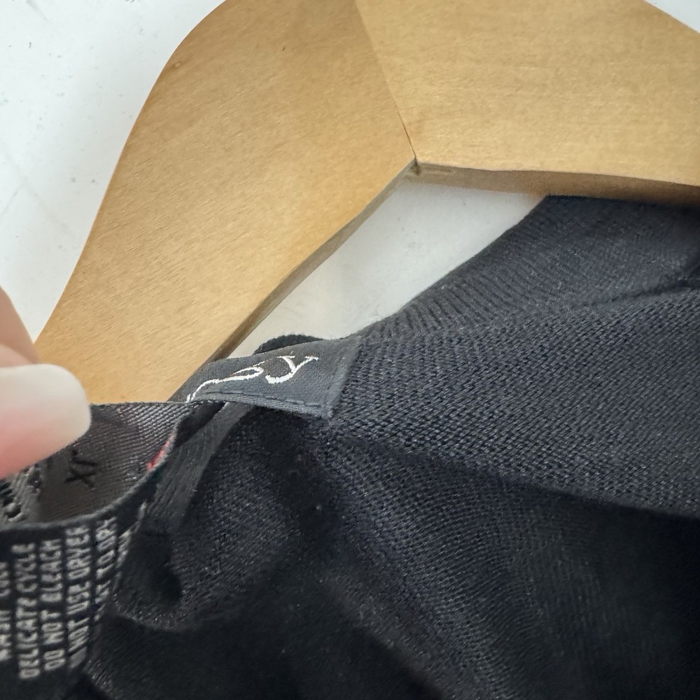 Anthology Men's 100% Silk Black Pullover Collared Sweater Sz XL