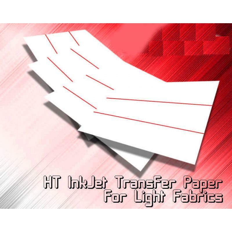 HT Inkjet Iron On Transfer Paper for Light Fabrics 8.5" x 11" (10 PACK)