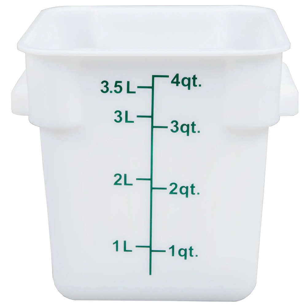 Thunder Group PLSFT004PP 4 Qt White Polyethylene Square Food Storage Container