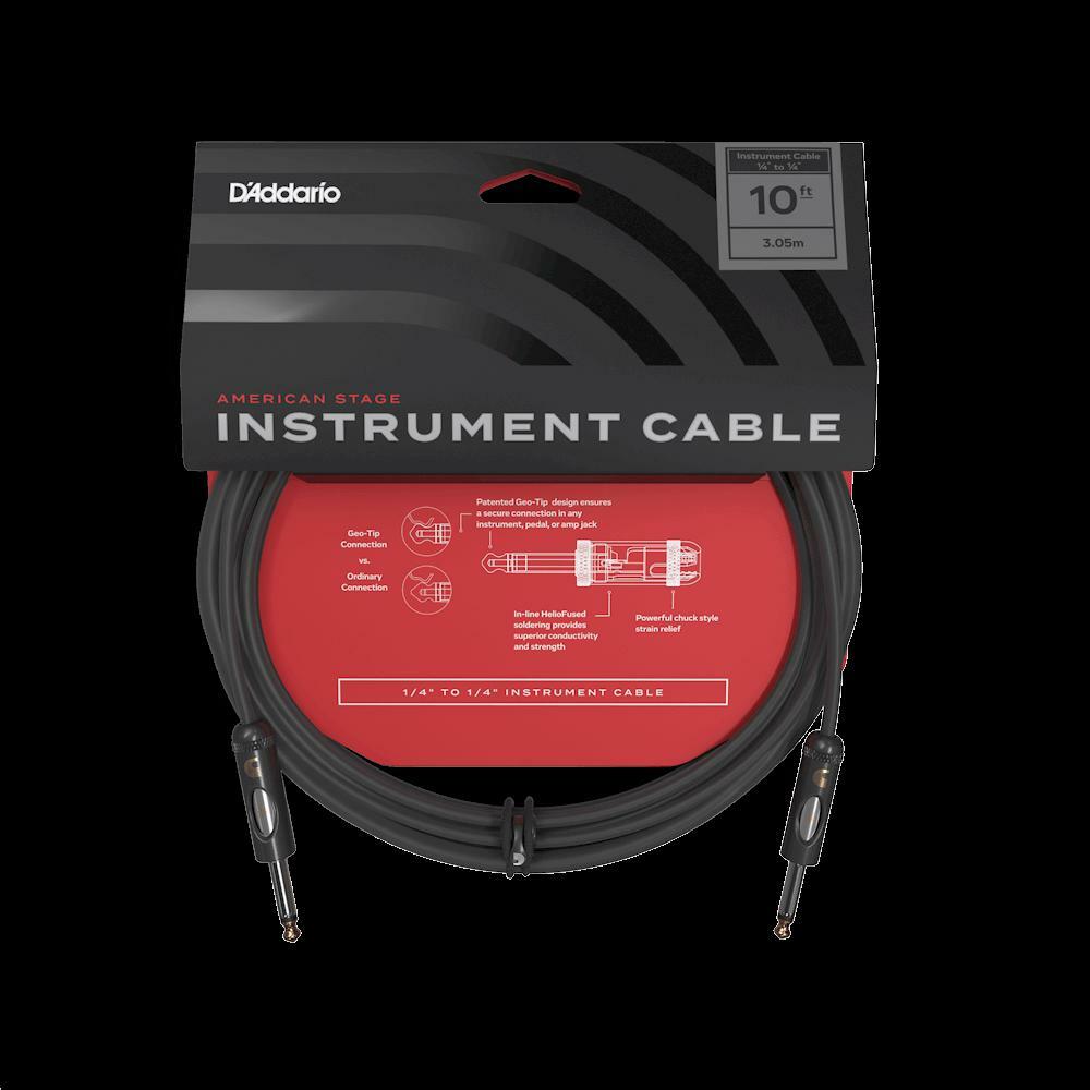D'Addario American Stage Kill Switch Instrument Cable, 10 feet