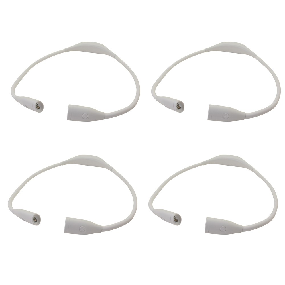 MotoProducts 4 Pack LED Neck Reading Light Bendable 3 Light Intensities Book