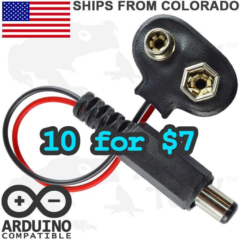 9V Battery Connector with 2.1mm DC Plug