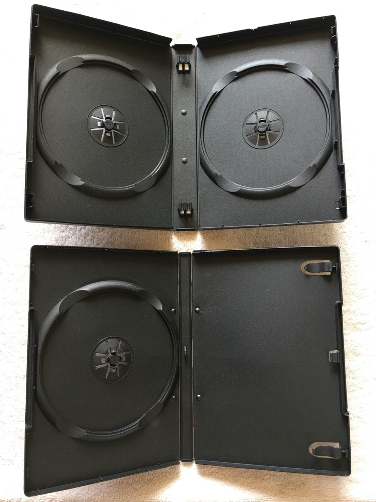 DVD Replacement Cases movie storage shells 2 disc 1 disc black clear