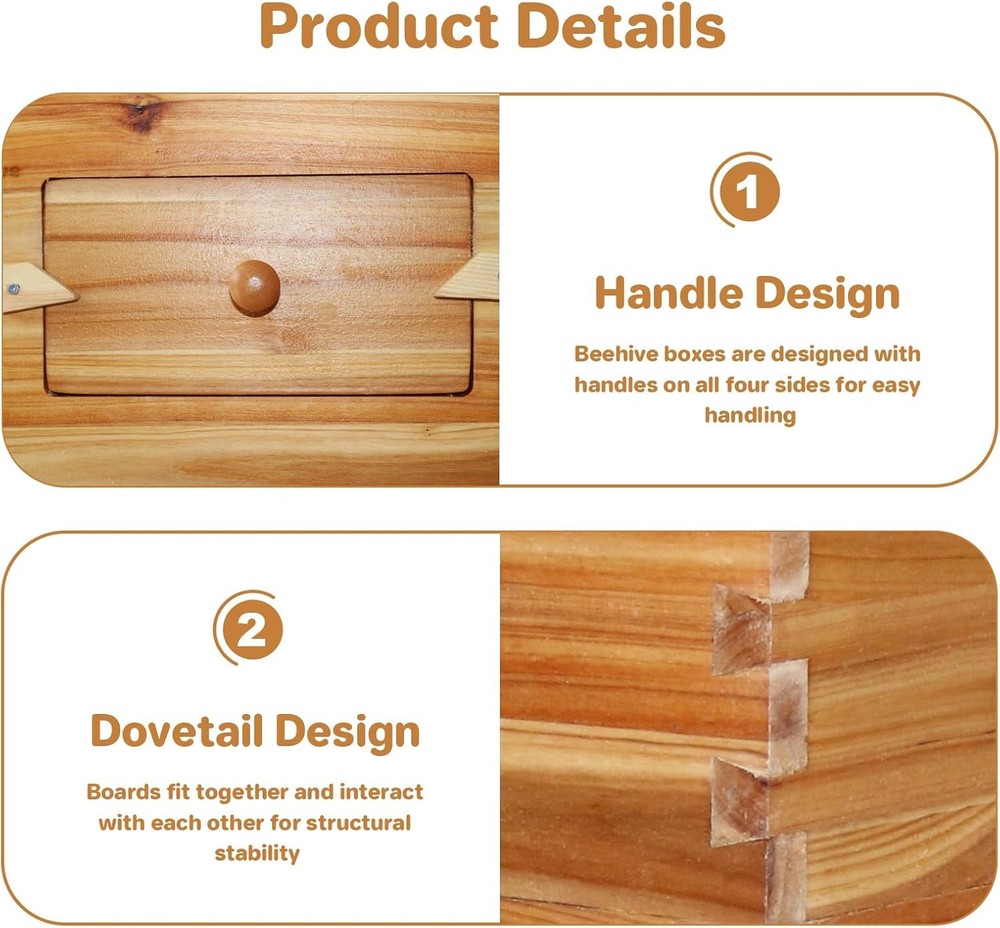 Beehive 20 Frame Complete Box Kit (10 Deep-10 Medium) Langstroth Beekeeping