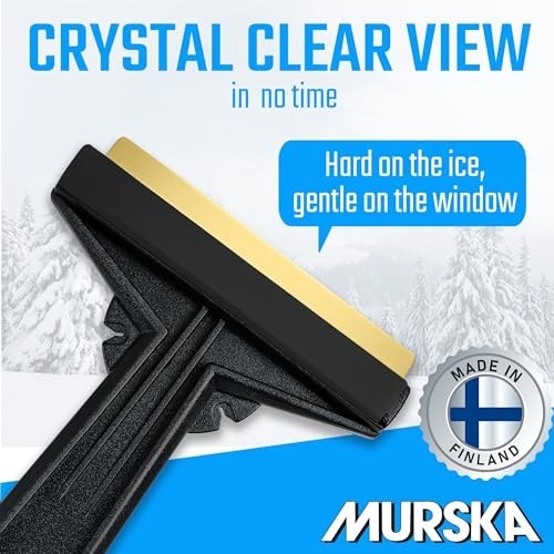 Efficient Brass Blade Car Ice Scraper - 2 Pack Windshield Snow Remover for Winte