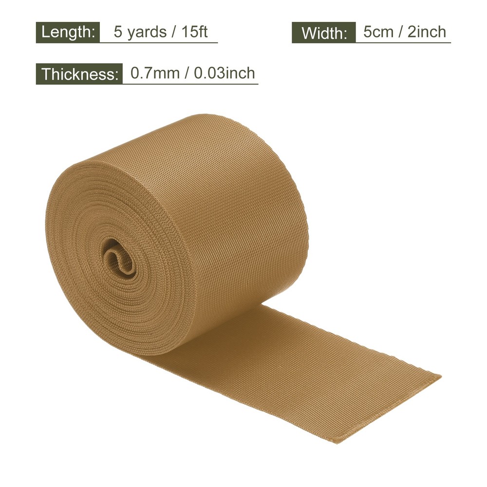 Flat Nylon Webbing Strap 2 Inch 5 Yards Ripe Brown for Backpack