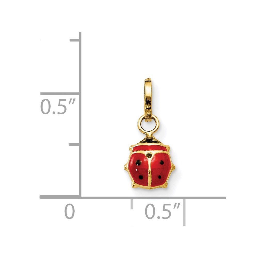14k Enameled Ladybug Charm Bracelet Necklace