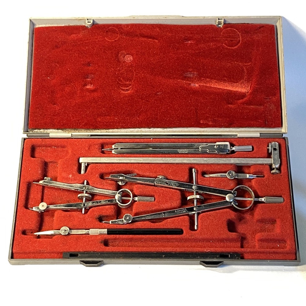 Vintage Carroll Drafting Set w/Case Germany