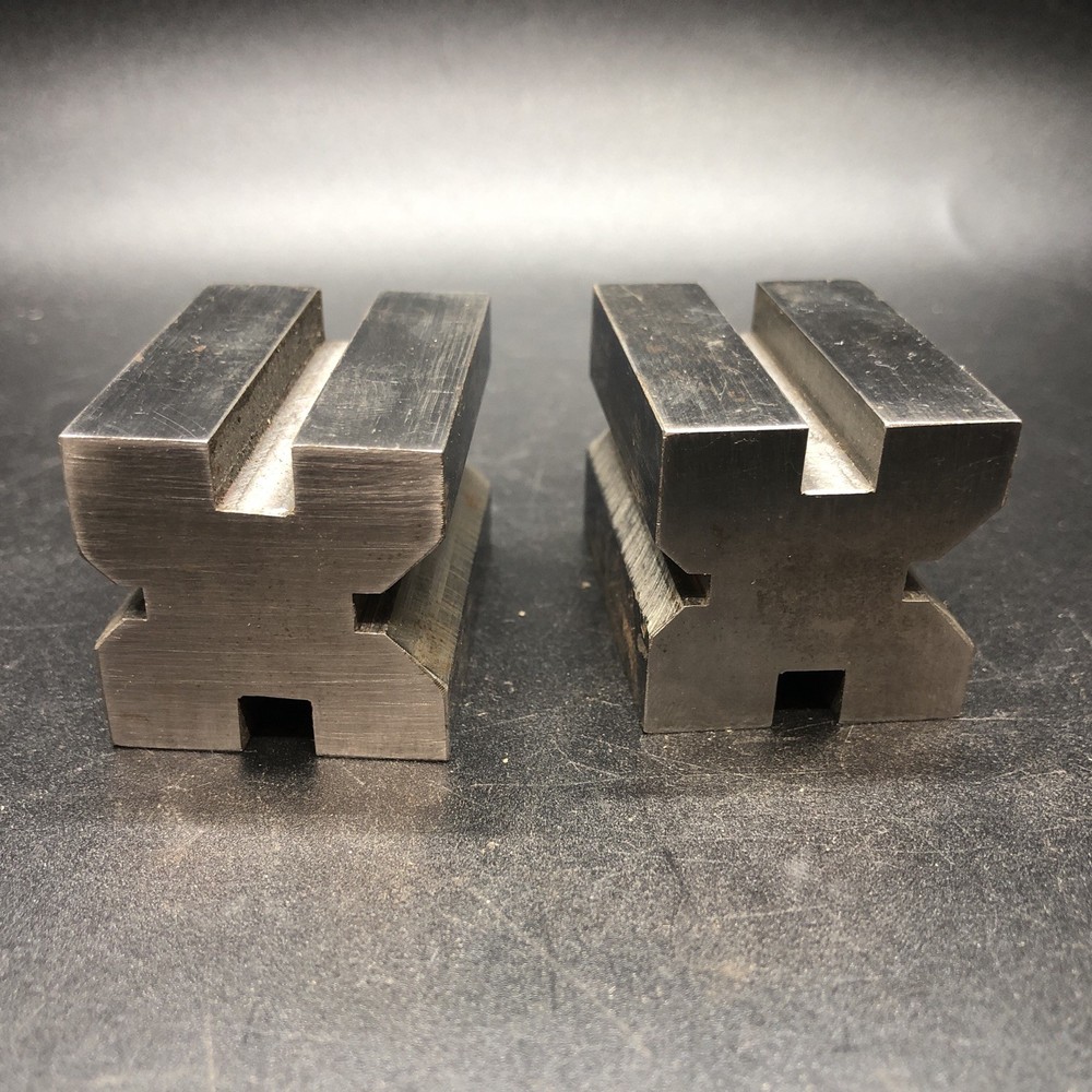 Vintage Precision V-Block & Clamp Set - Shop Made - Toolmakers Machinist Tools