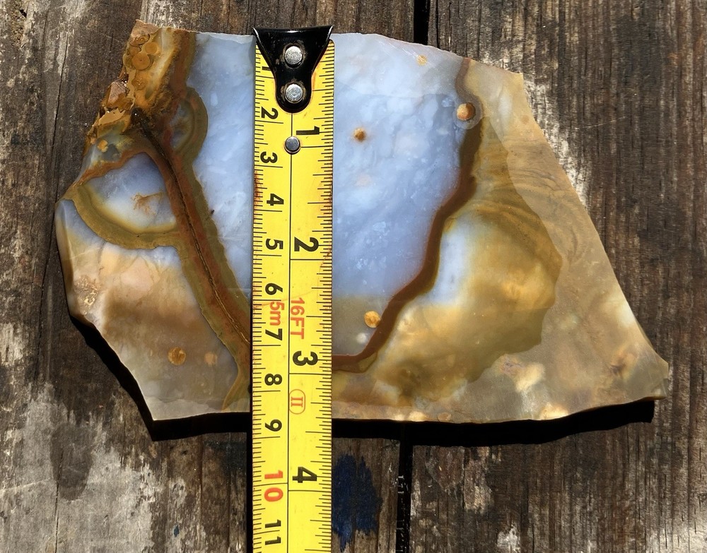 Blue Ice Polka Dot Agate Rough Slab Lapidary Cabbing Display