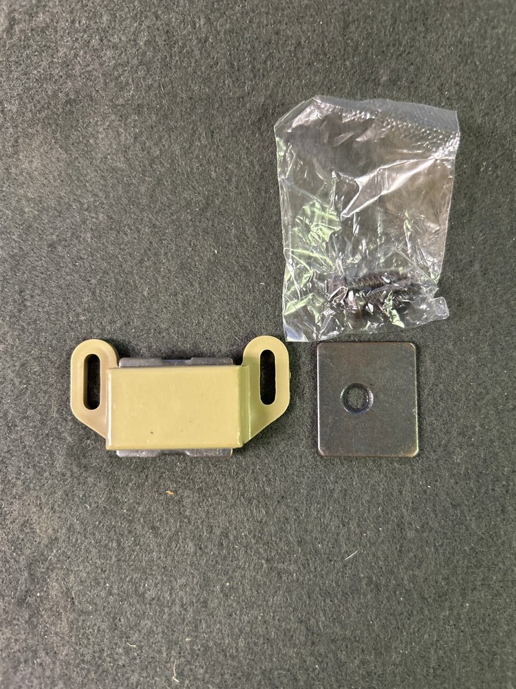 Tan Magnetic Catch With Bronze Strike and Screws