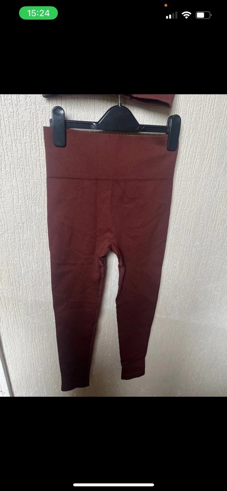 brown crop top and leggings set