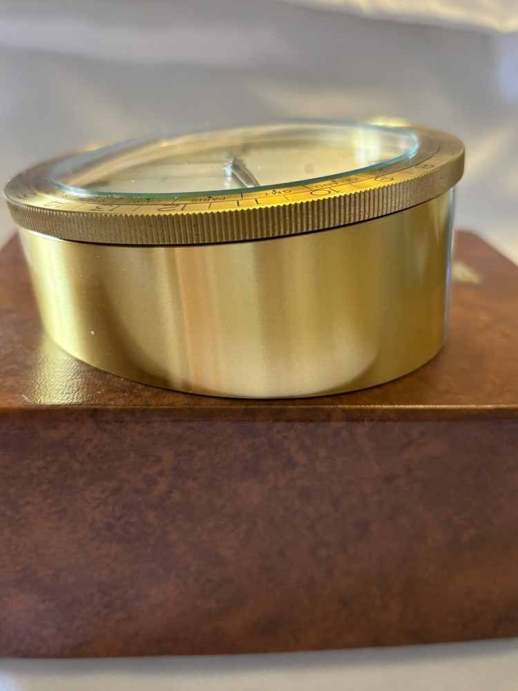 Relide Mid Century Modern Brass World Desk Clock