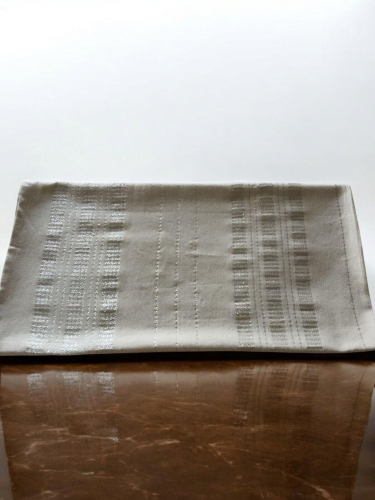Domain Linen-Look Tablecloth-Beige with Silver Embrodered Threading-Square