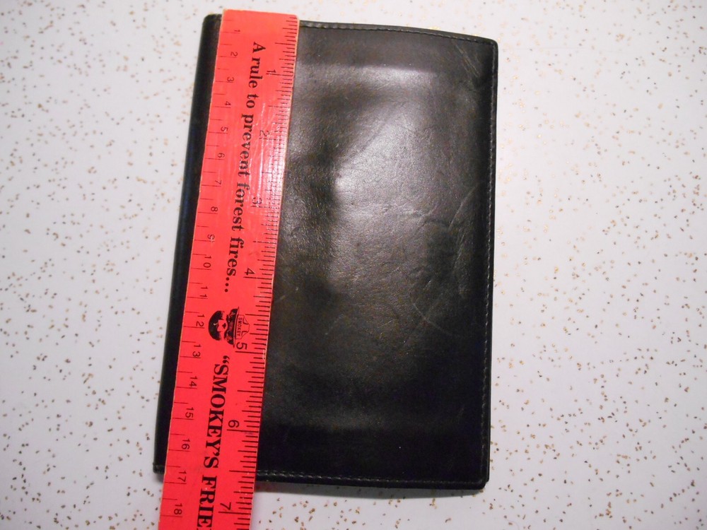 Vintage Soft Black Leather Travel Bifold Wallet