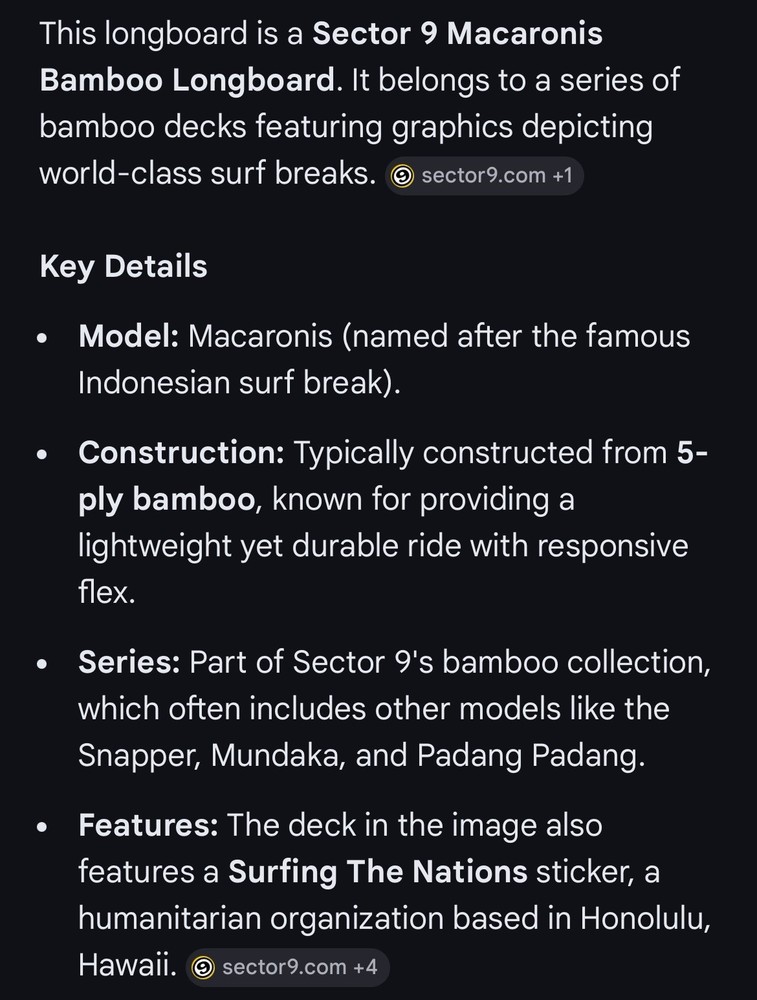 Sector 9 Macaronis Bamboo Collection Longboard World Class Surf Breaks