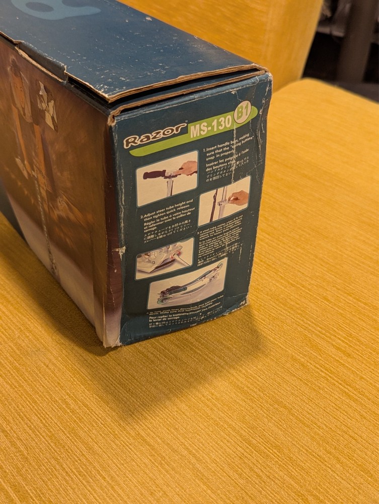 Razor MS-130B1 Kick Scooter Silver Original Box, strap, & Instructions Only