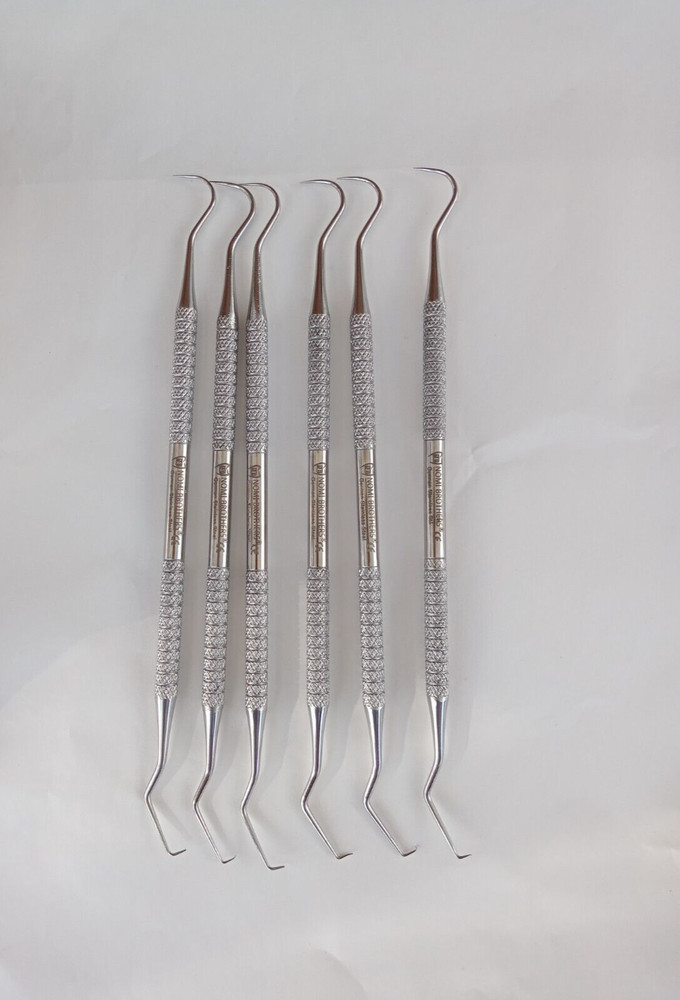 12 Pcs Dental Probe #5 Explorer Double Ended Denture Instruments German Grade