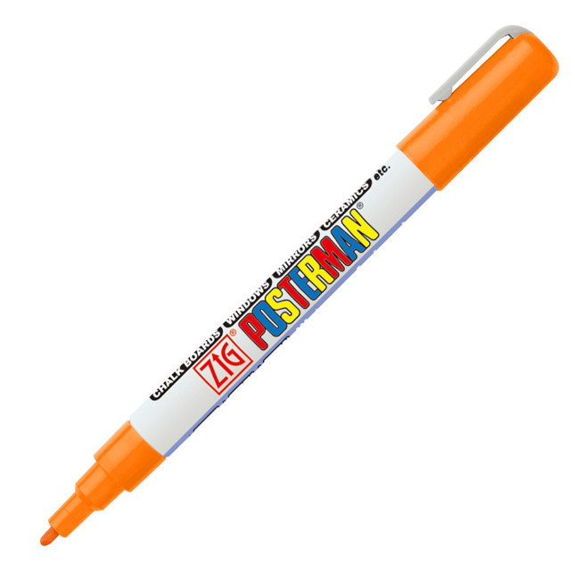 Orange Posterman Waterproof Pen - 1mm Fine Tip