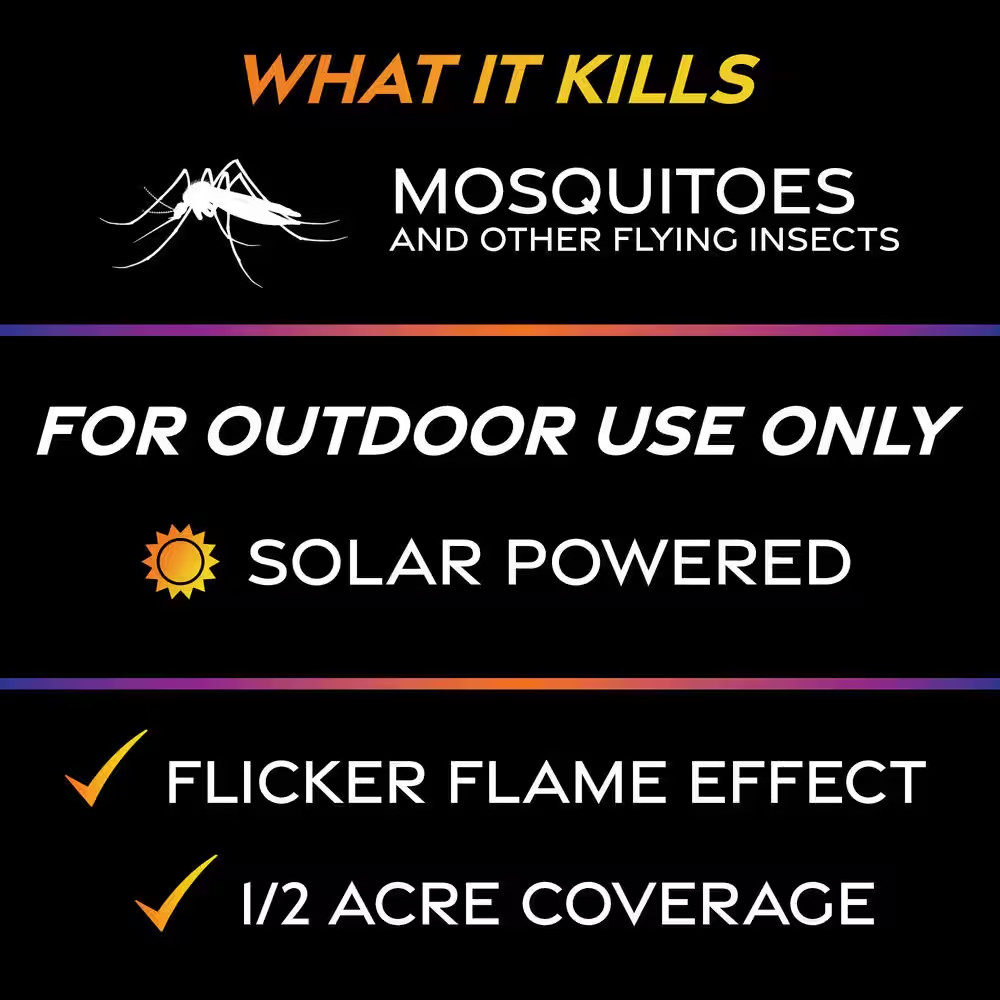 Portable Solar Insect Killer Torch with LED Flame Effect