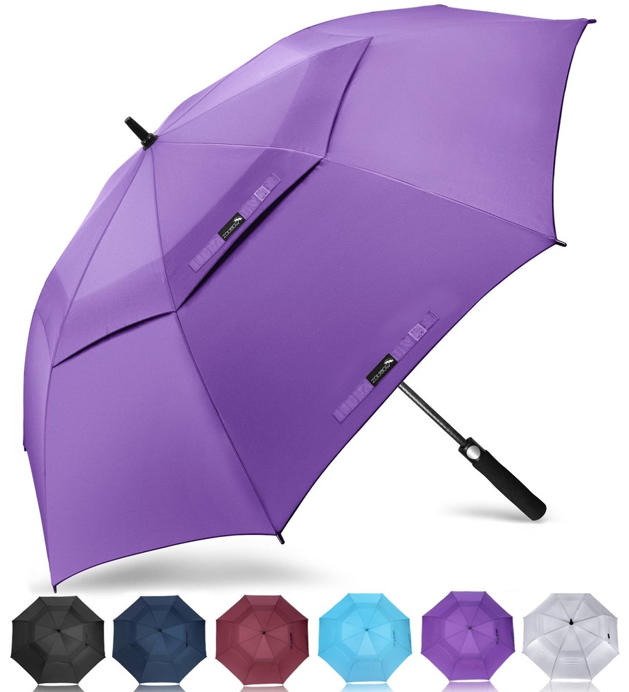 62" Windproof Golf Umbrella - Heavy Duty Extra Large Purple