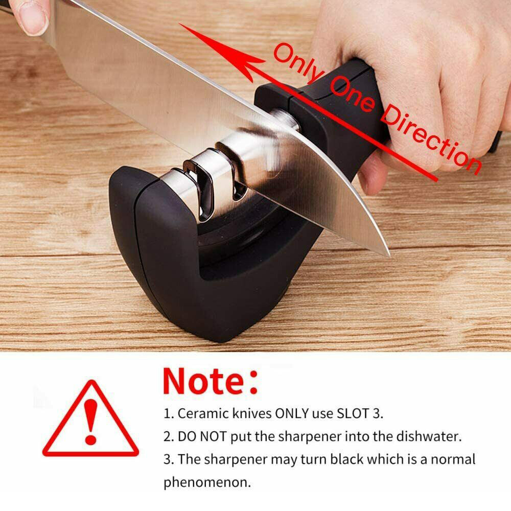 3 Stage Knife Sharpener Professional Ceramic Tungsten Kitchen Sharpening System