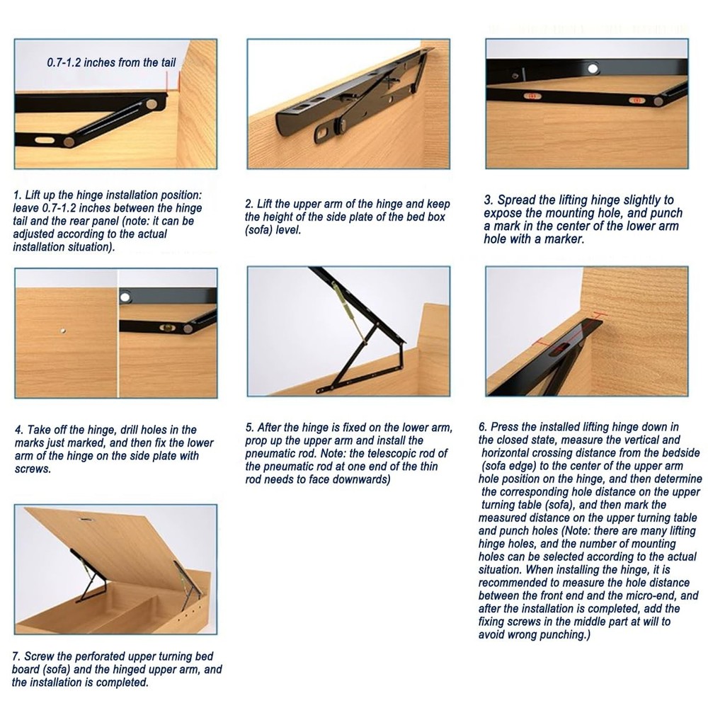 Storage Ottoman Hardware,Hydraulic Hinge,Scissors Hinge Black -L