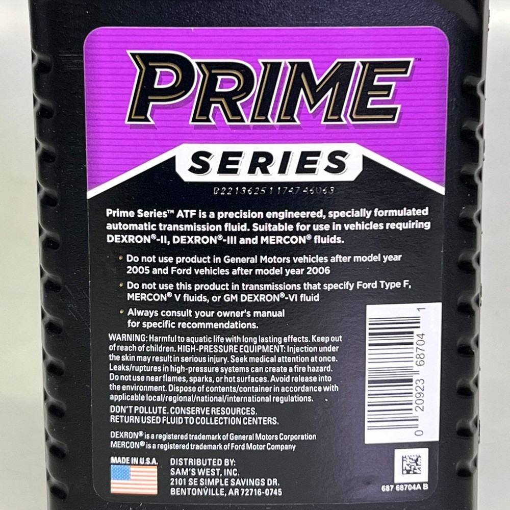 PRIME SERIES (12 PACK) Automatic Transmission Fluid 1 qt