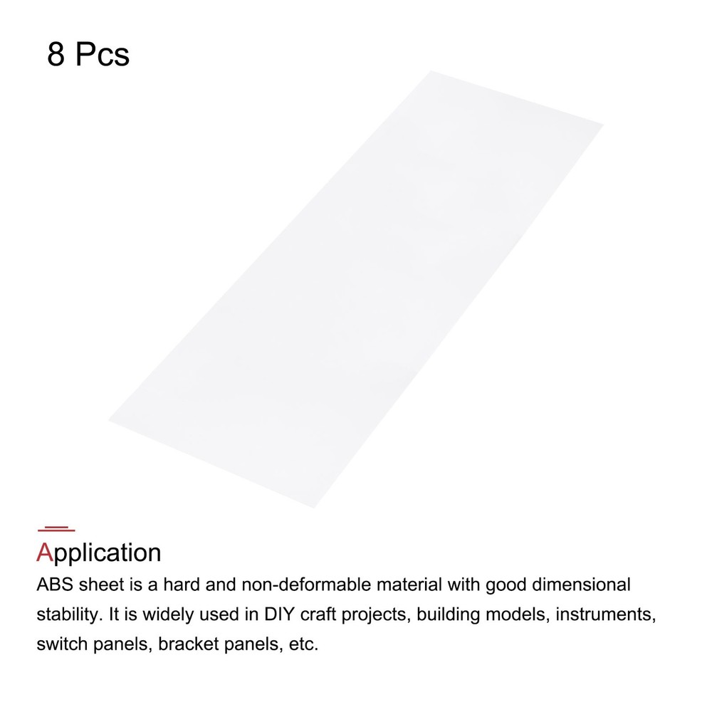 ABS Plastic Sheet 36" x 12" x 0.06" ABS Styrene Sheets White 8 Pcs
