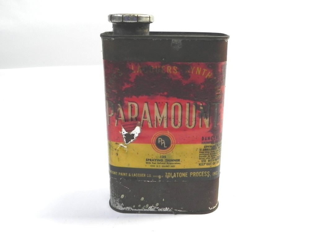 VINTAGE PARAMOUNT PPL SPRAYING THINNER 1 QUART CAN *EMPTY* PRE-OWNED