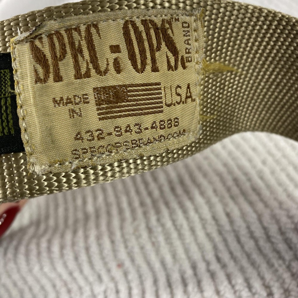 Spec Ops Military Tactical Belt Tan Nylon Hook Loop USA Made Adjustable