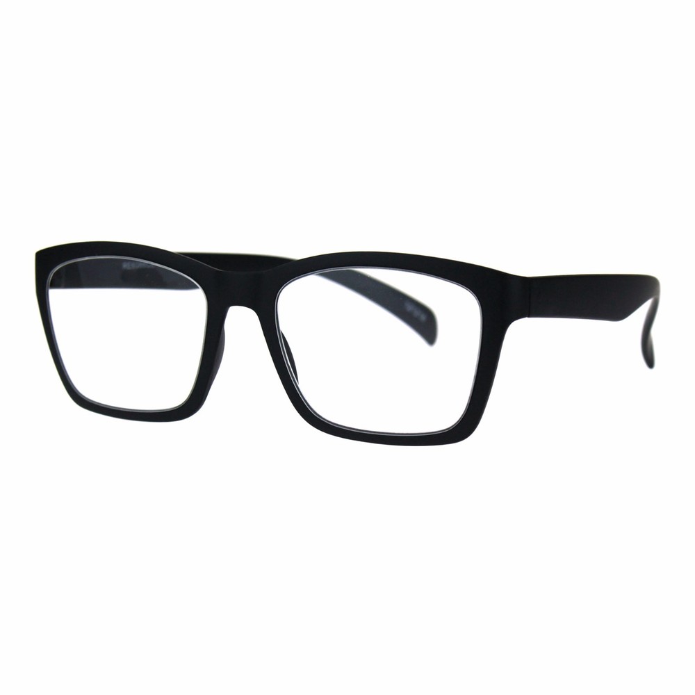 Unisex Reading Glasses Flexible Rectangular Matted Frame Magnified Readers