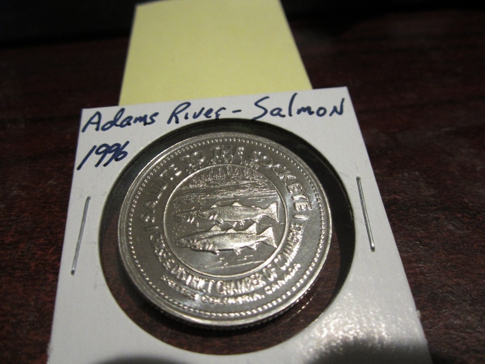 1996 - Adams River, Salmon, BC - Canada Commemorative Trade Dollar