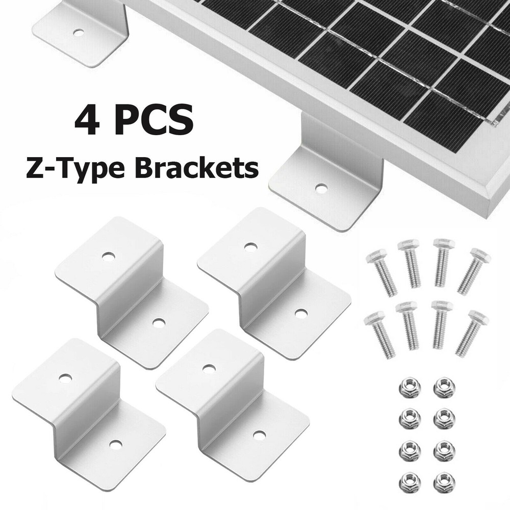 PowMr Solar Panel Mounts Z Brackets One Set for Mounting Solar Panel Flat Roof