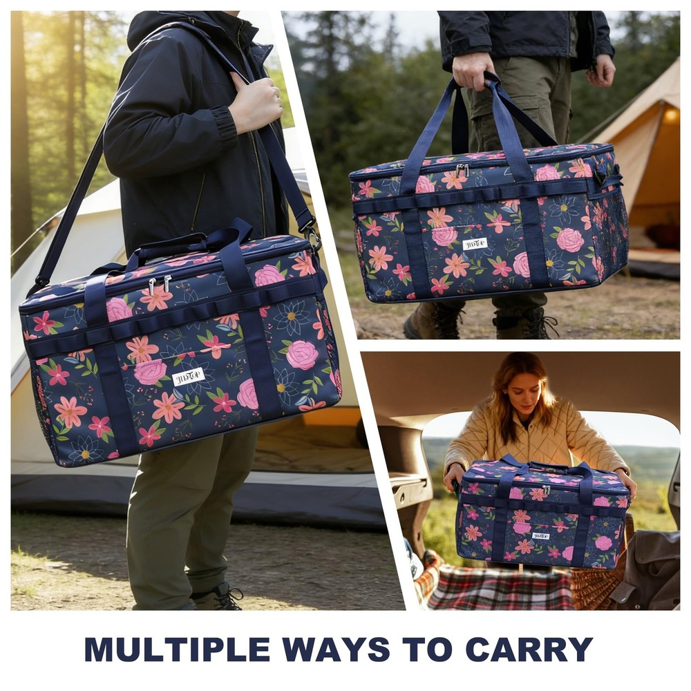 49L Camping Organizer Bag with 2 Removable Storage Cubes, Waterproof Foldable...