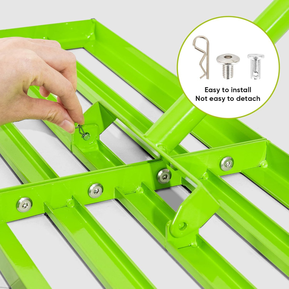 30" Stainless Steel Lawn Leveling Rake with Adjustable Handle for Easy Use