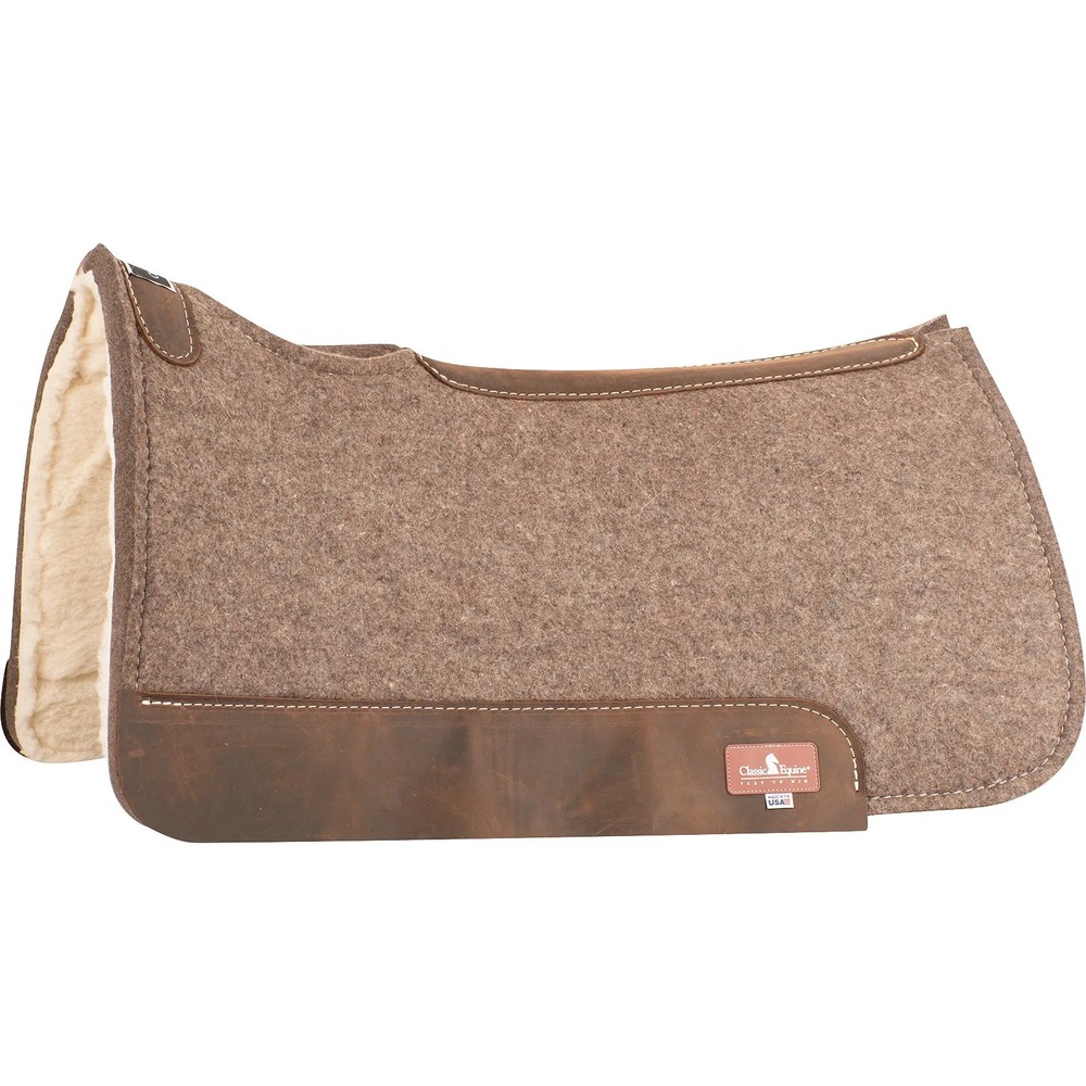 Classic Equine 100% Wool Felt Saddle Pad - 1” Contoured