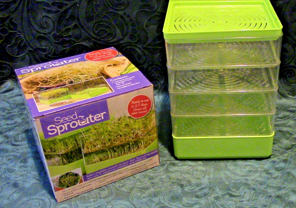 4-Tier Seed Sprouter Kit, Stackable Growing Trays for Bean and Micro Green Seeds