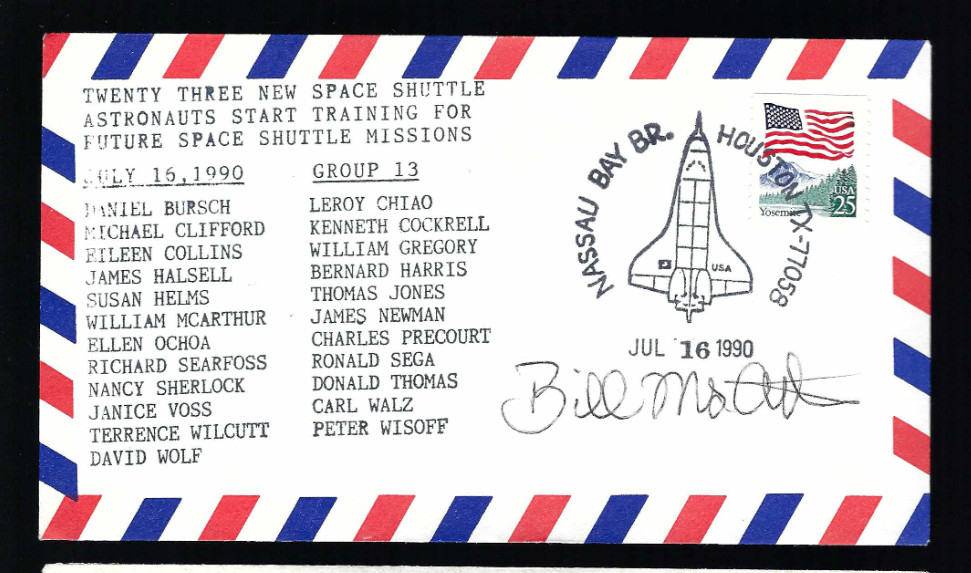 Bill McArthur signed cover NASA Space Shuttle Astronaut Group 13