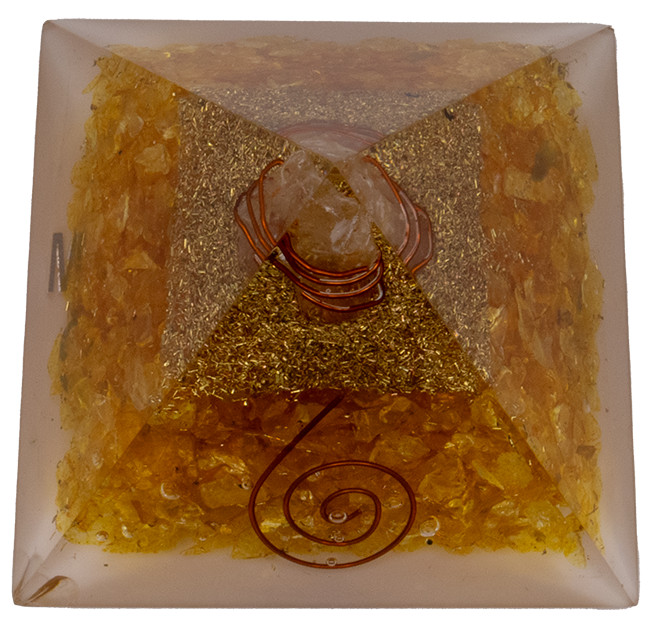 Citrine Orgonite Pyramid - Vibe Products