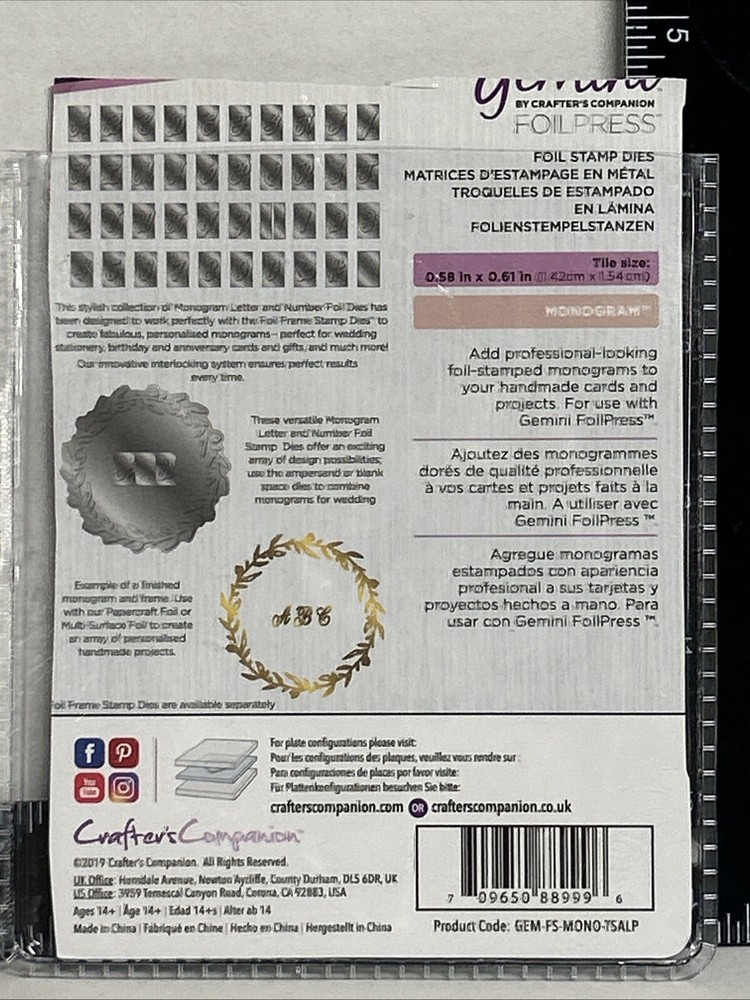 Gemini Monogram Die Traditional Script Alphabet 42 Pcs Silver