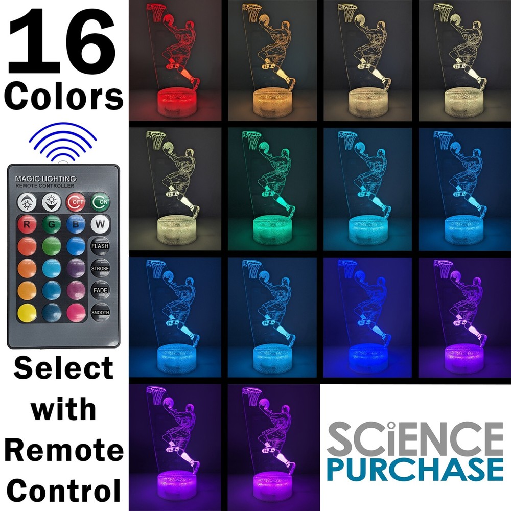 Basketball LED Night Light with Remote Control - 16 Colors, 5 Modes, Dimmable