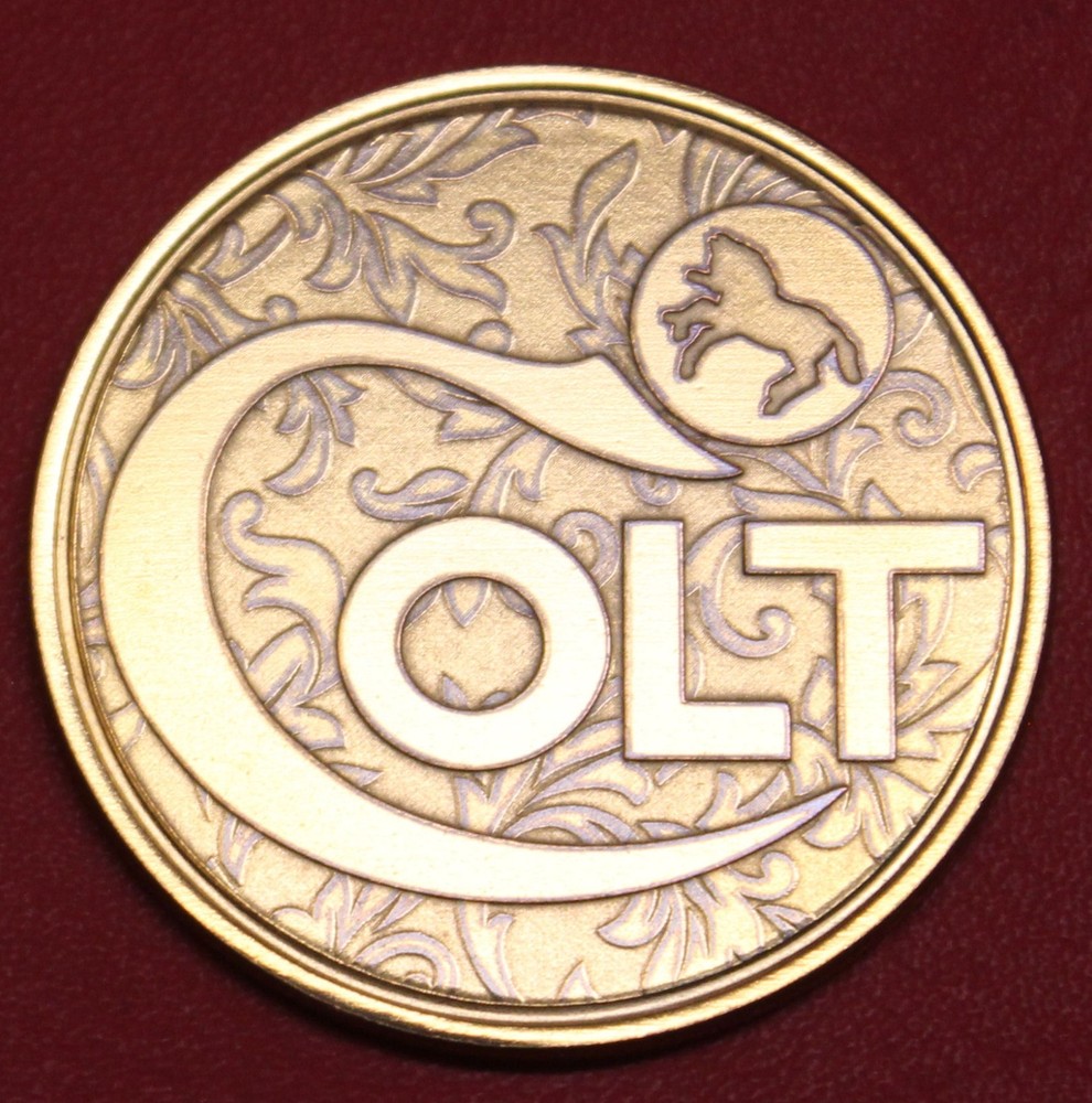 Colt Firearms Display Case Bronze Medallion